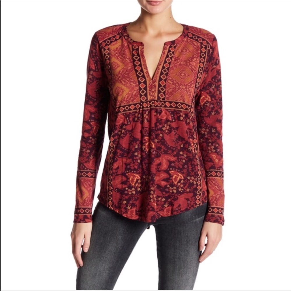 Lucky Brand Boho Long Sleeve Top